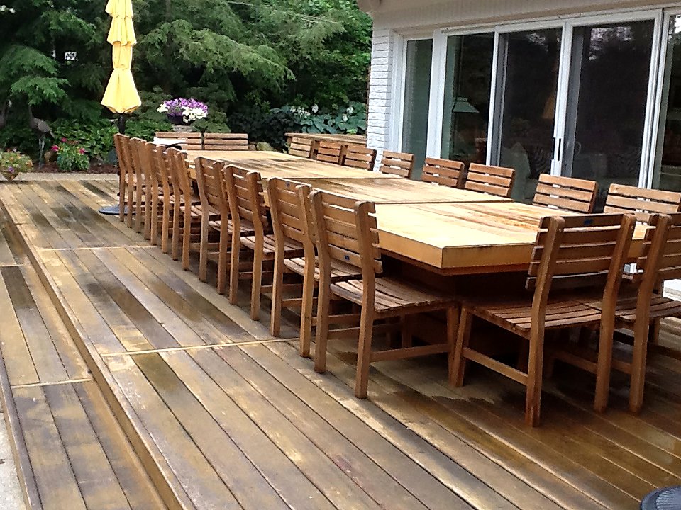 Refinished teak dining table in Birmingham, MI