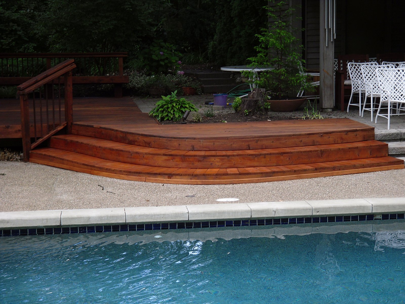 Ipe hardwood deck by the pool in Bloomfield, MI