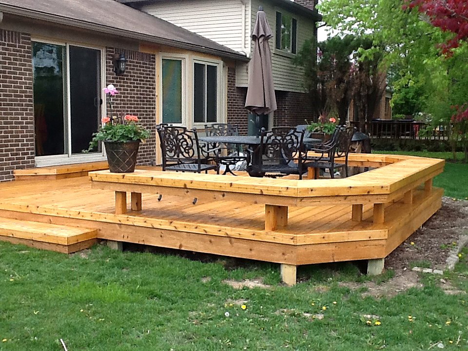 Freshly stained deck, clear finish in Canton, MI
