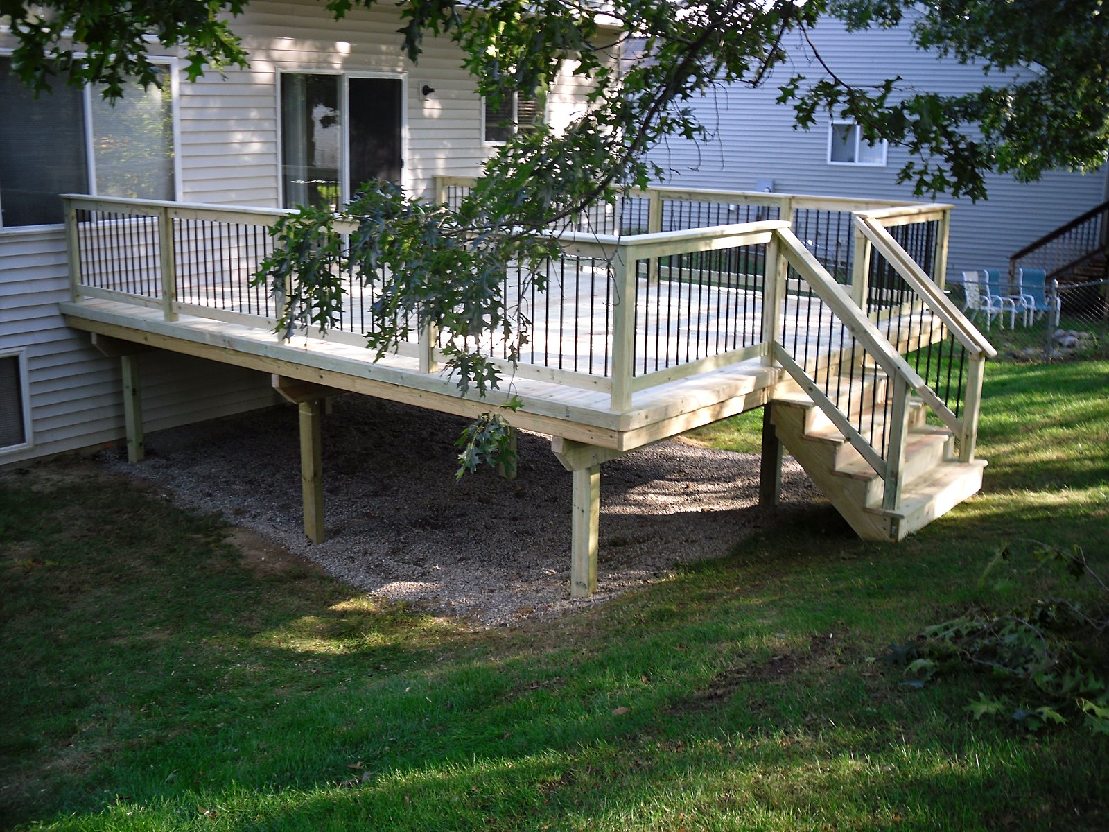 New elevated cedar deck in Holly, MI