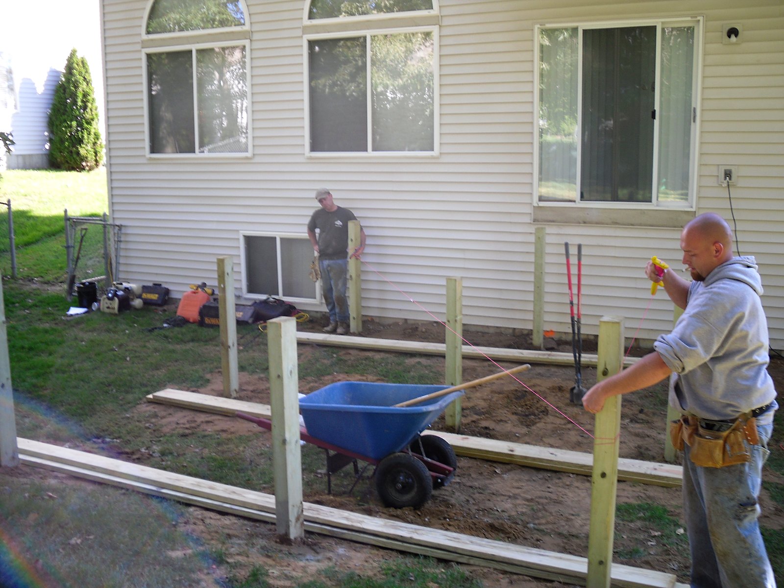 Framing a new cedar deck in Holly, MI