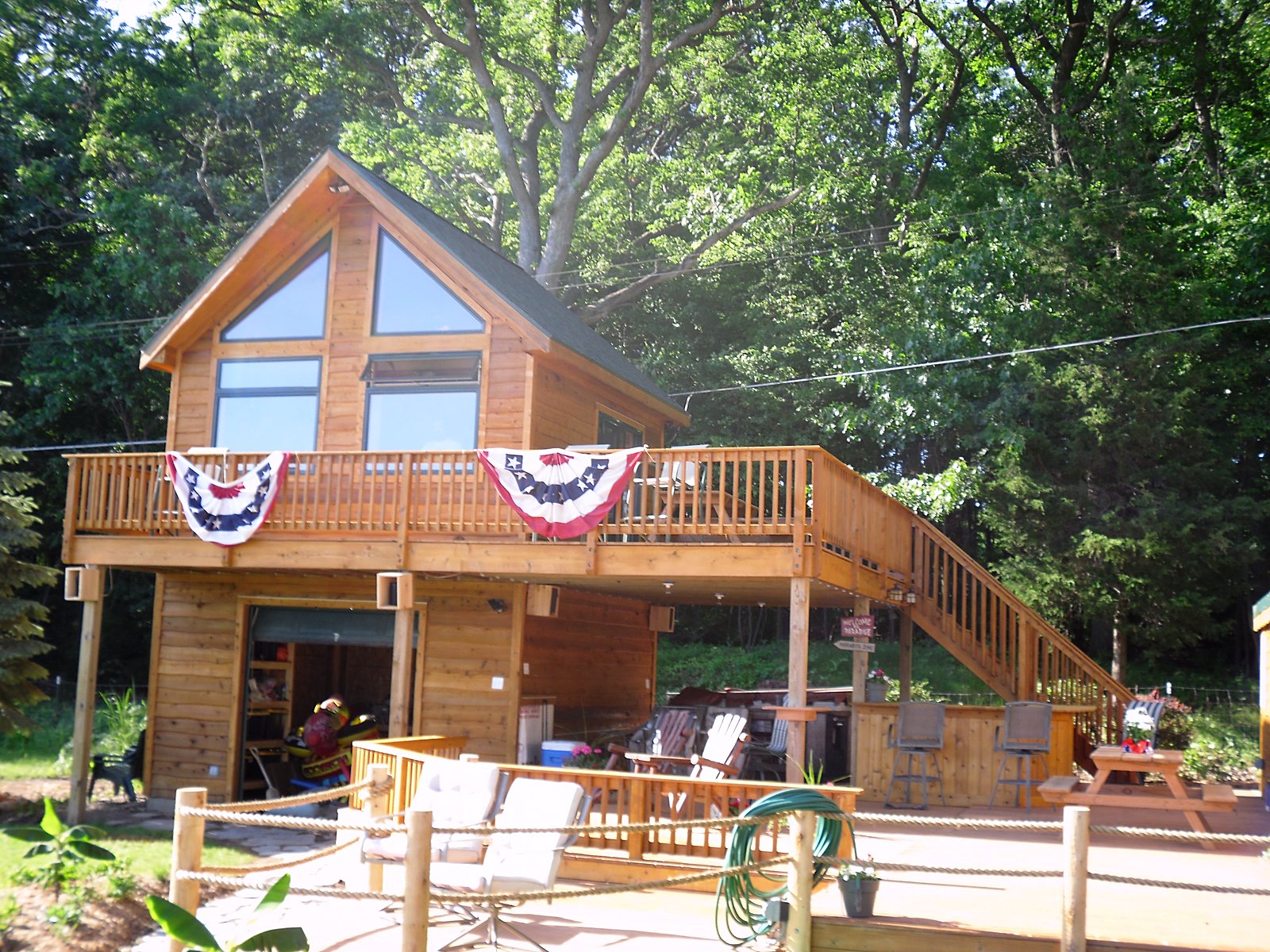 Covered deck seating area in Howell, MI