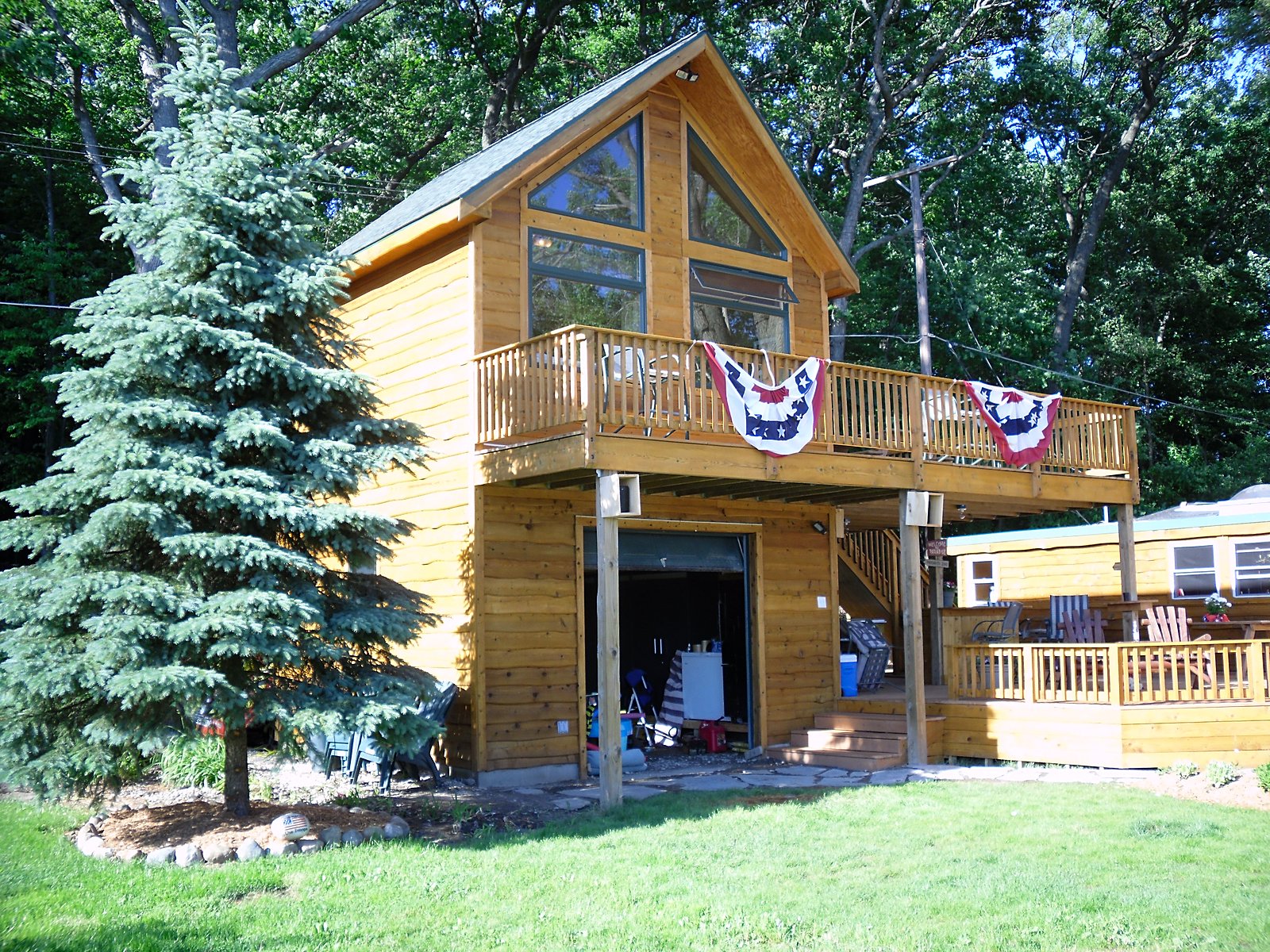 Cedar A-frame home exterior in Howell, MI