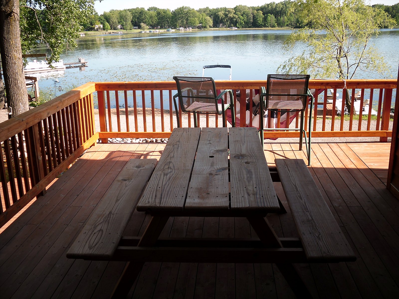 Deck with picnic table in Howell, MI
