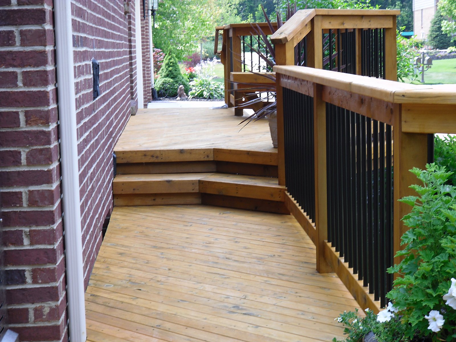 Freshly stained deck in Novi, MI