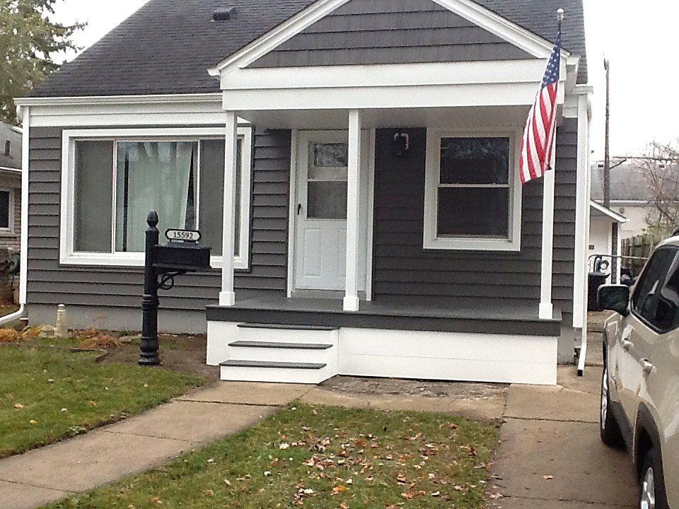 Freshly restored front porch in Royal Oak, MI