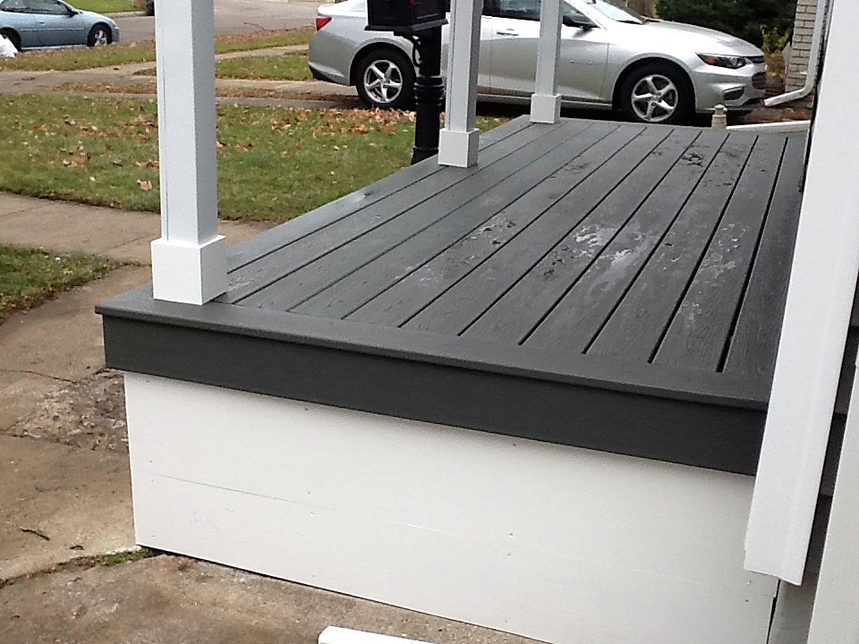 Covered composite porch in Royal Oak, MI