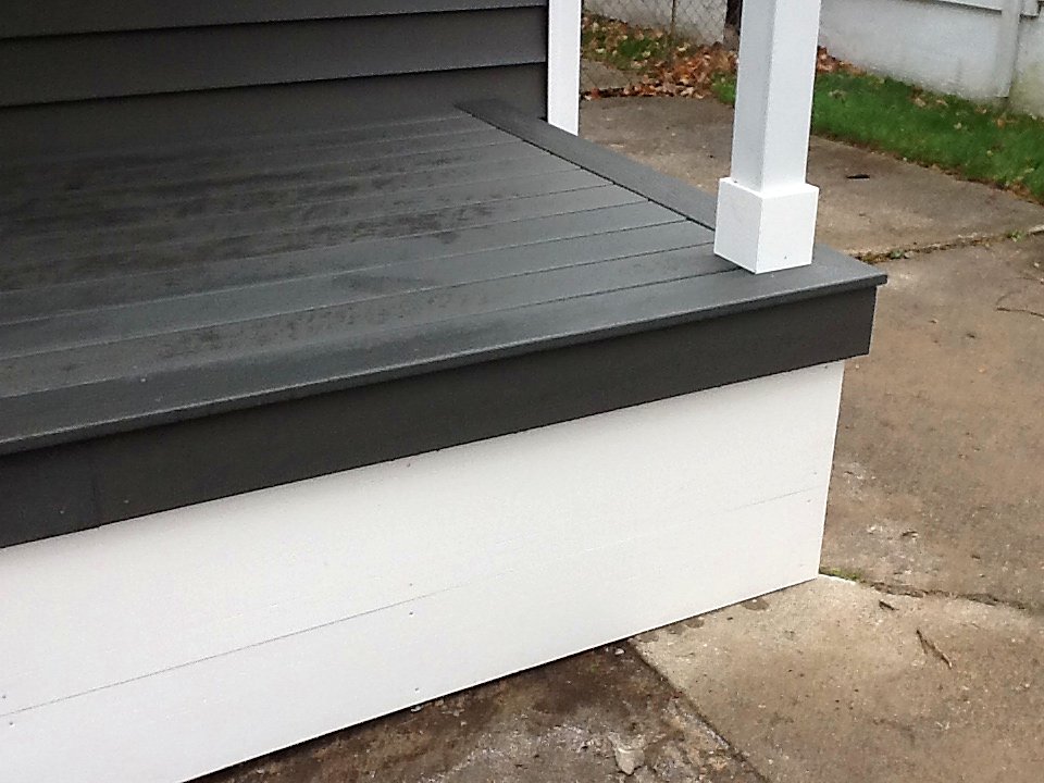 Composite porch decking, close-up in Royal Oak, MI