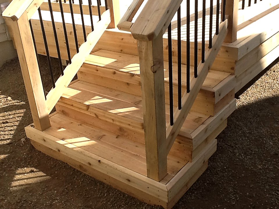 New deck staircase built to match in Southeast Michigan