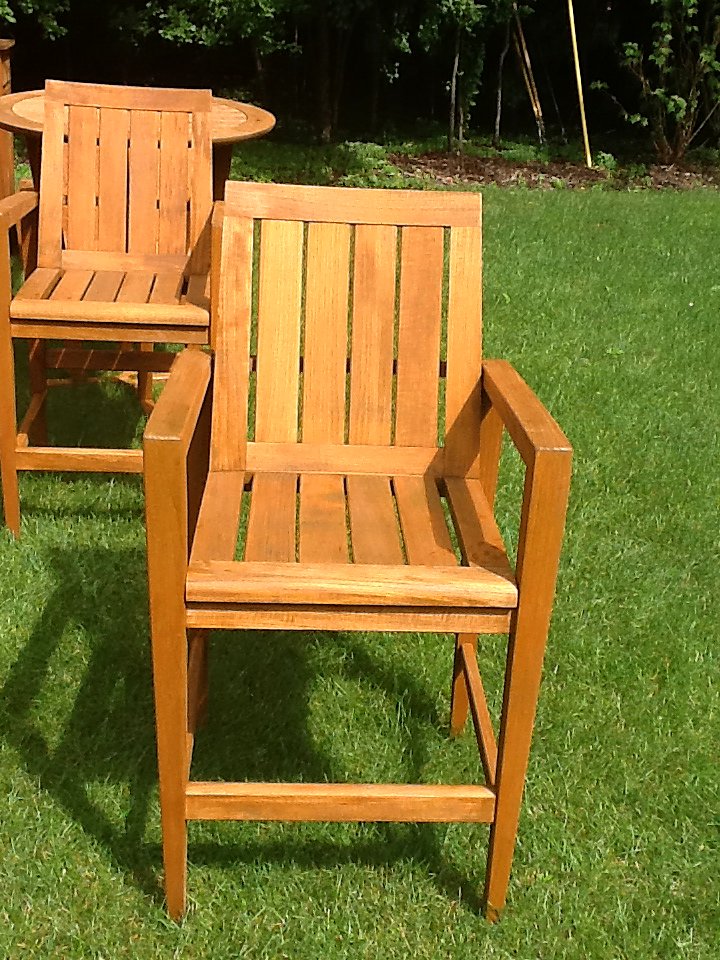 Refinished teak patio chair in Southeast Michigan