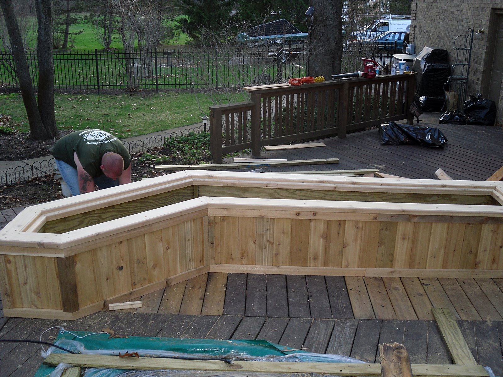 New cedar flower box in Troy, MI
