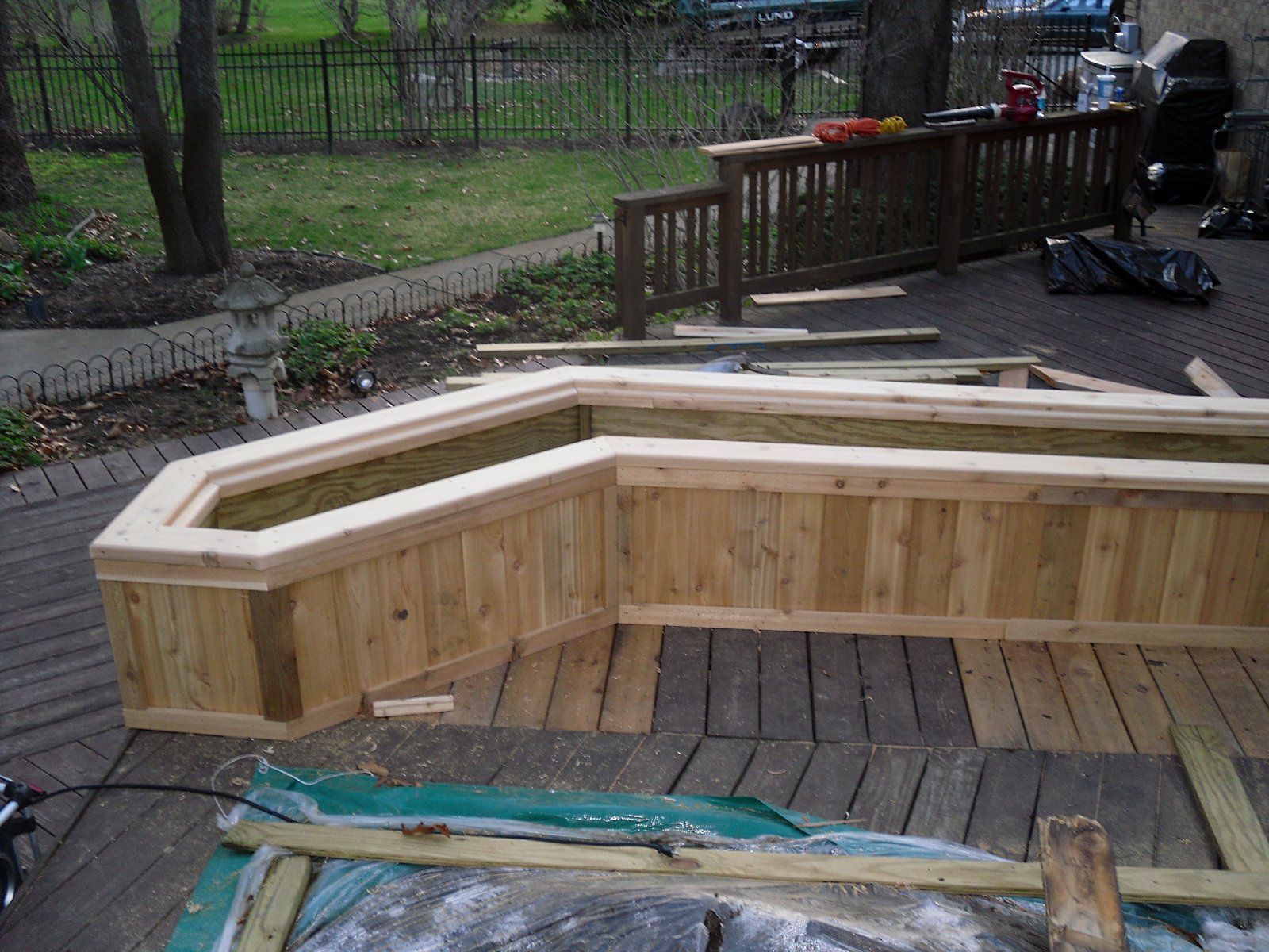 Finished cedar flower box in Troy, MI
