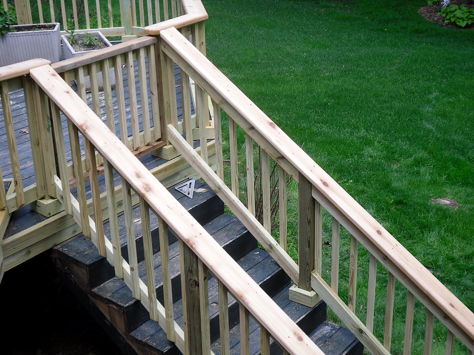 New deck staircase railing in Southeast Michigan