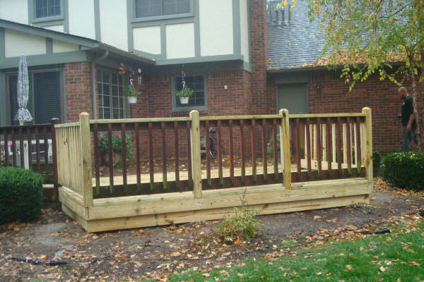 Completed new deck, unstained, framed square, Livonia MI